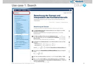 Use case 1: Search




© W3C Germany/Austria & PAUX Technologies, APE 2012   34
 