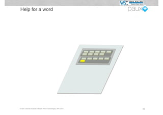 Help for a word




© W3C German-Austrian Office & PAUX Technologies, APE 2012   53
 