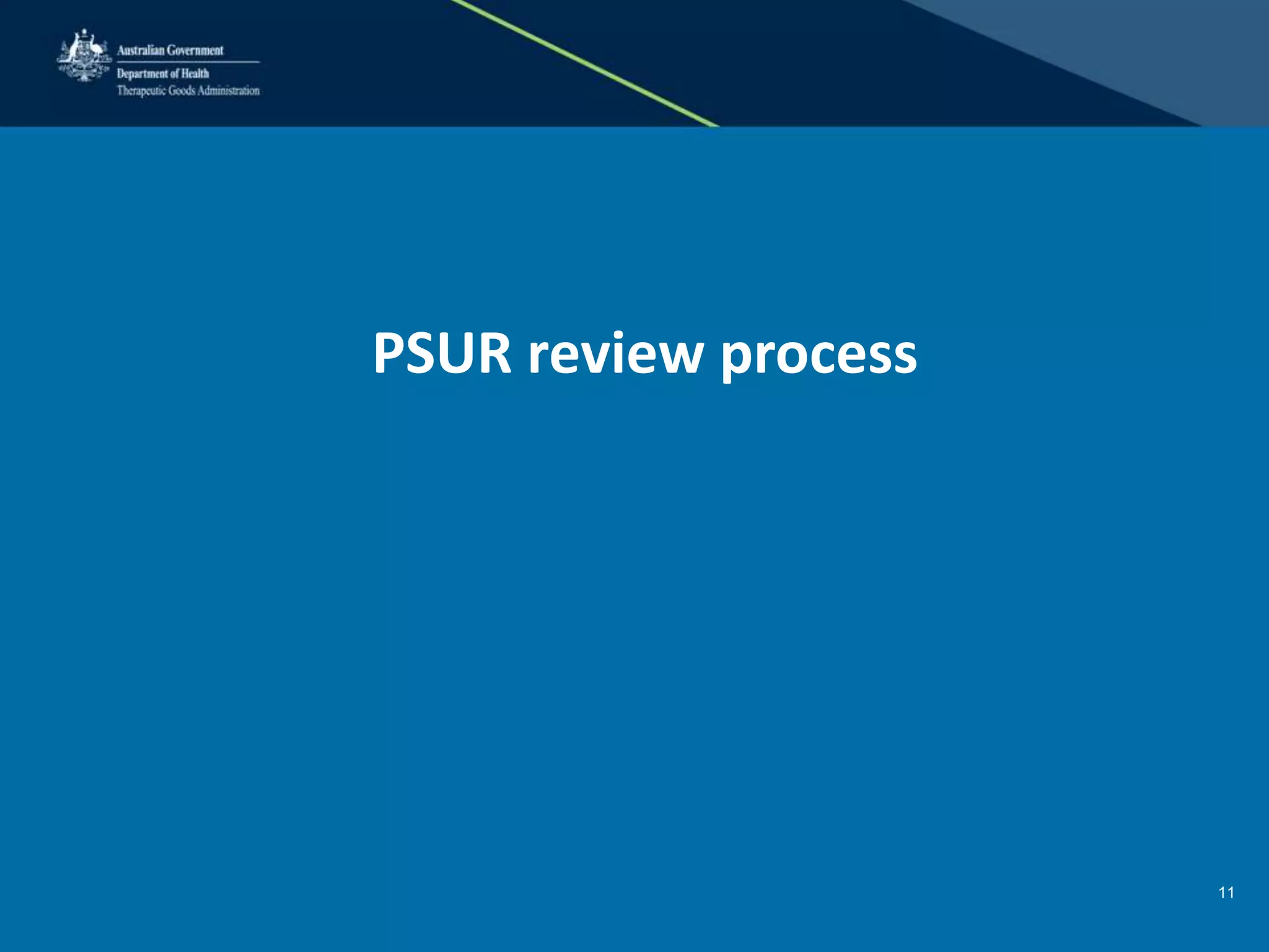 PSUR review process
11
 