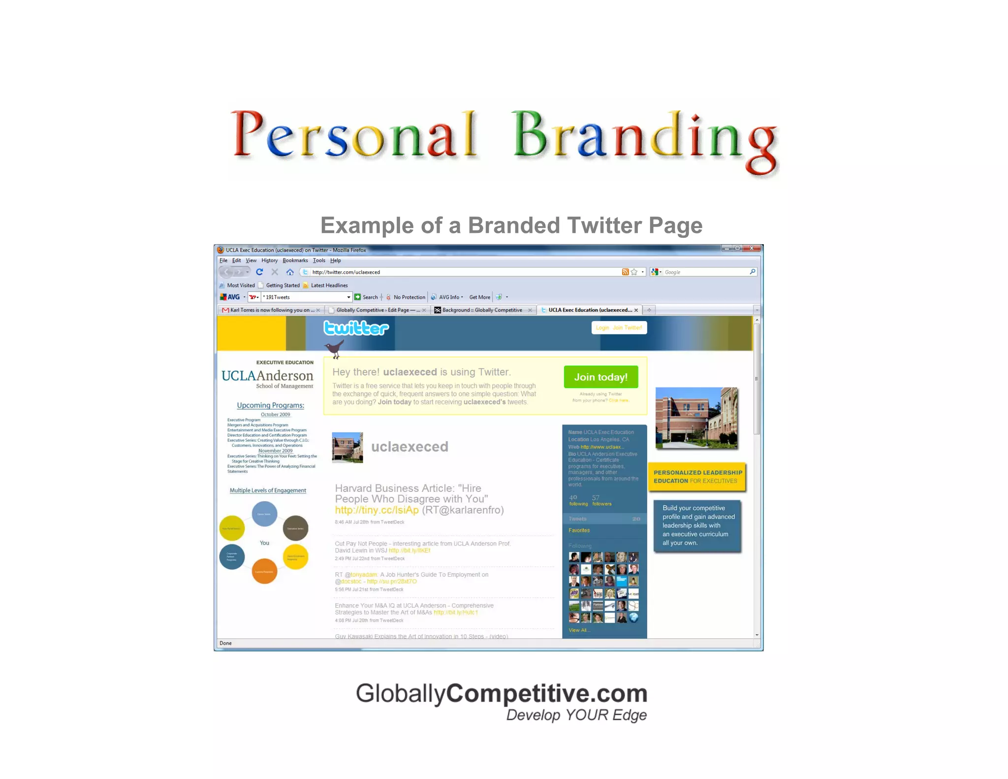 Example of a Branded Twitter Page
 