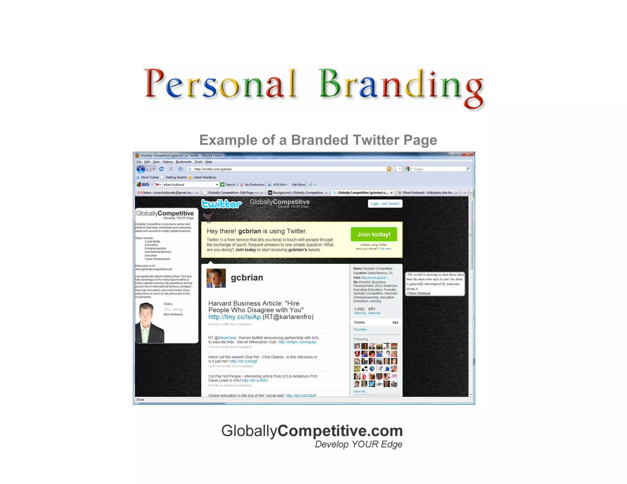 Example of a Branded Twitter Page
 