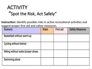 Presentation-PE SHAKESPEARE.pptx on recreational Activity it's risk and ...