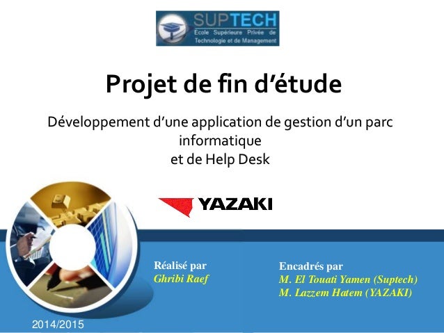 Presentation Pfe Gestion Parc Informatique Et Help Desk