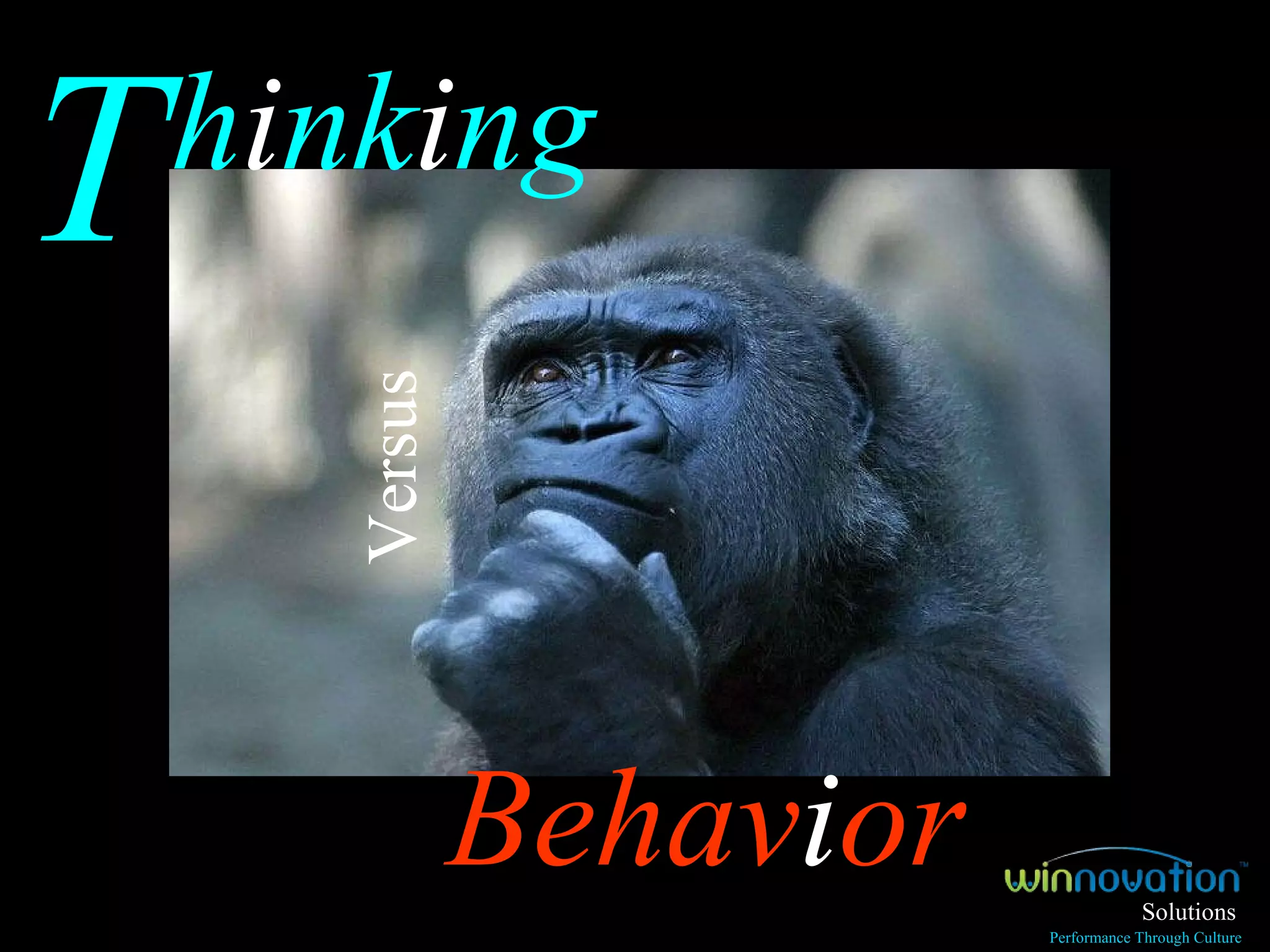 h i nk i ng  Versus  Behav i or   T Solutions Performance Through Culture 