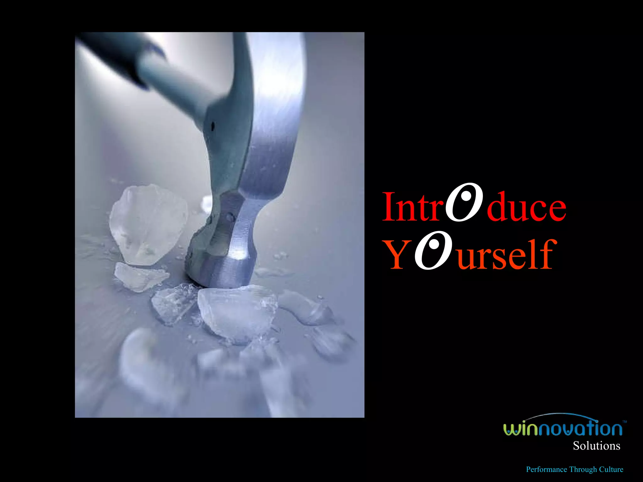 Y o urself Intr o duce  Solutions Performance Through Culture 