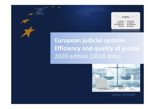 Update: 14/10/2020
European judicial systems
Efficiency and quality of justice
2020 edition (2018 data)
 