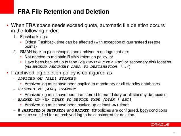 standby redo to add files how log recovery Presentation configuration (rman) and manager