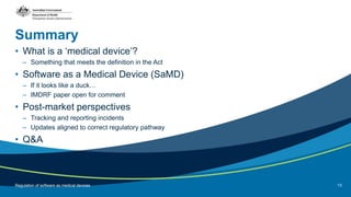 Regulation of software as medical devices | PPTX