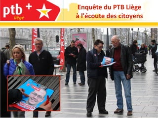 Enquête du PTB Liège
à l'écoute des citoyens
 