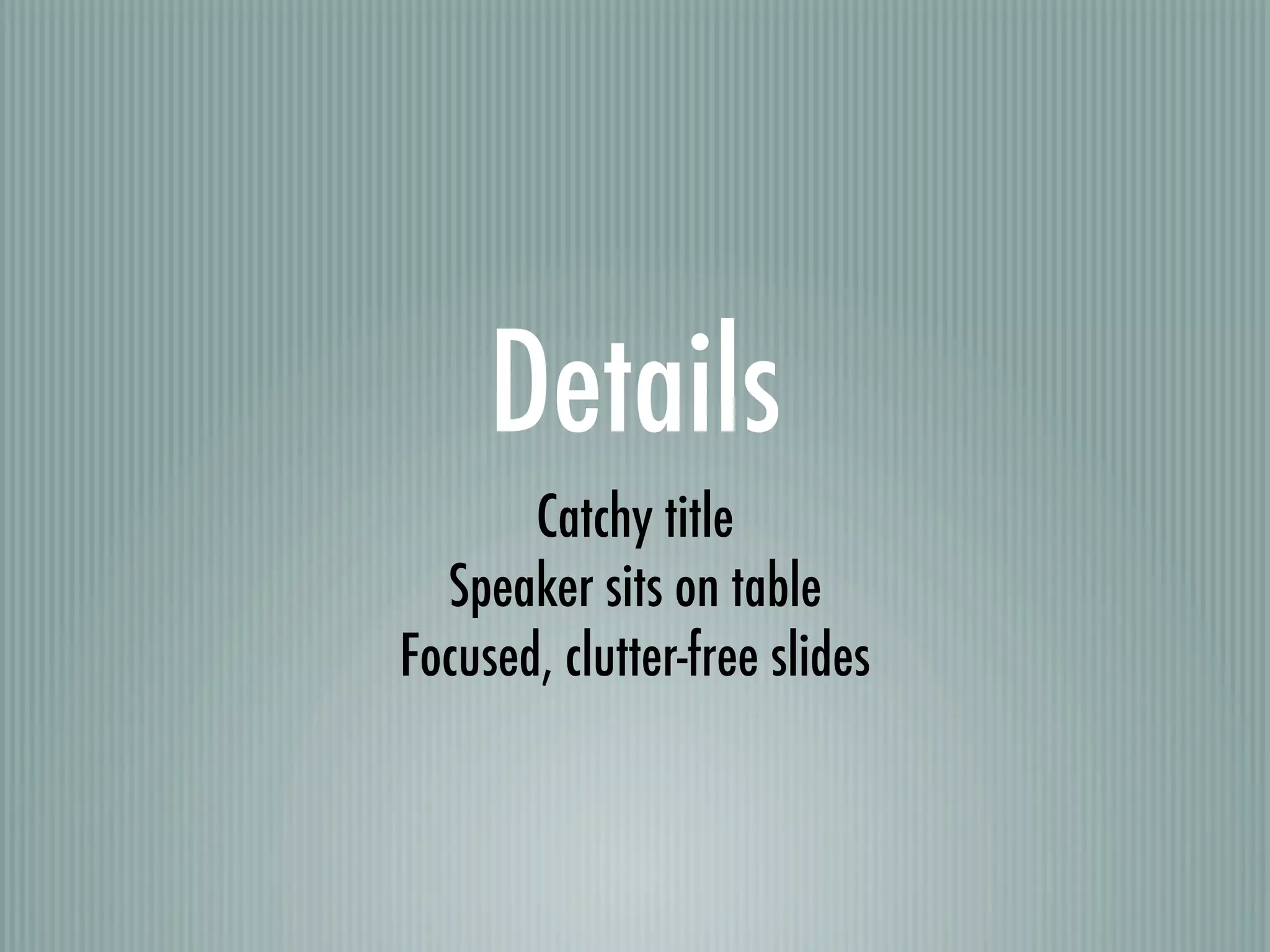 Presentation review workshop