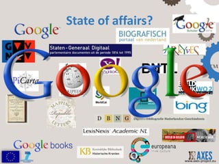 State of affairs?




                    www.axes-project.eu
 