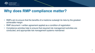 Rmp Risk Presentation: Risk Management Plan compliance monitoring | PPTX
