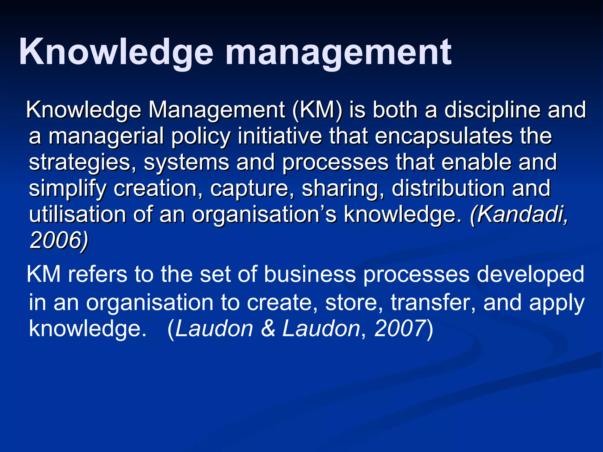 Role Of Knowledge Management In The Decision Making | PPT