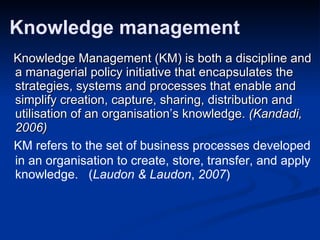 Role Of Knowledge Management In The Decision Making | PPT