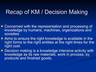 Role Of Knowledge Management In The Decision Making | PPT