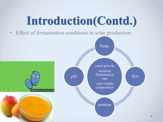 Effect of fermentation conditions on yeast growth and volatile ...