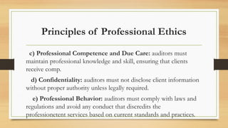 Professional Practices Professional Ethics and Auditor DutiesAI | PPTX