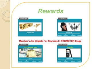 Rewards



Members Are Eligible For Rewards In PROMOTOR Stage
 