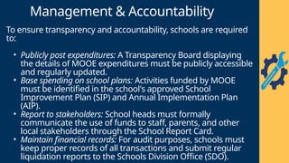 Mooe Process Flow Comprehensive Overview of School Finance: Personnel Services, MOOE, and ...