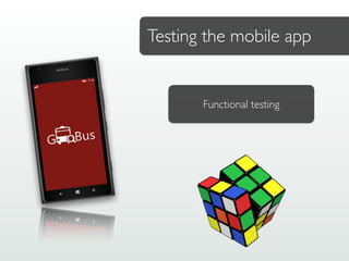 Testing the mobile app
Functional testing
 