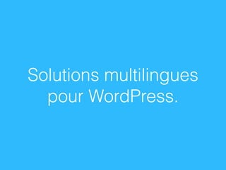 Solutions multilingues
pour WordPress.
 