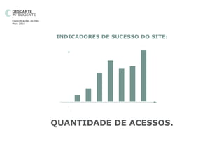 -
Especificações do Site.
Maio 2010




                           INDICADORES DE SUCESSO DO SITE:




                          QUANTIDADE DE ACESSOS.
 