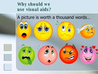 A picture is worth a thousand words… Why should we  use visual aids? 