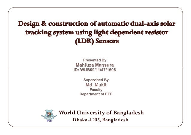 Design And Construction Of Automatic Dual Axis Solar