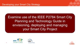 Developing your Smart City Strategy
9
Examine use of the IEEE P2784 Smart City
Planning and Technology Guide in
envisioning, deploying and managing
your Smart City Project
 