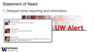 Statement of Need
1. Delayed crime reporting and information
 