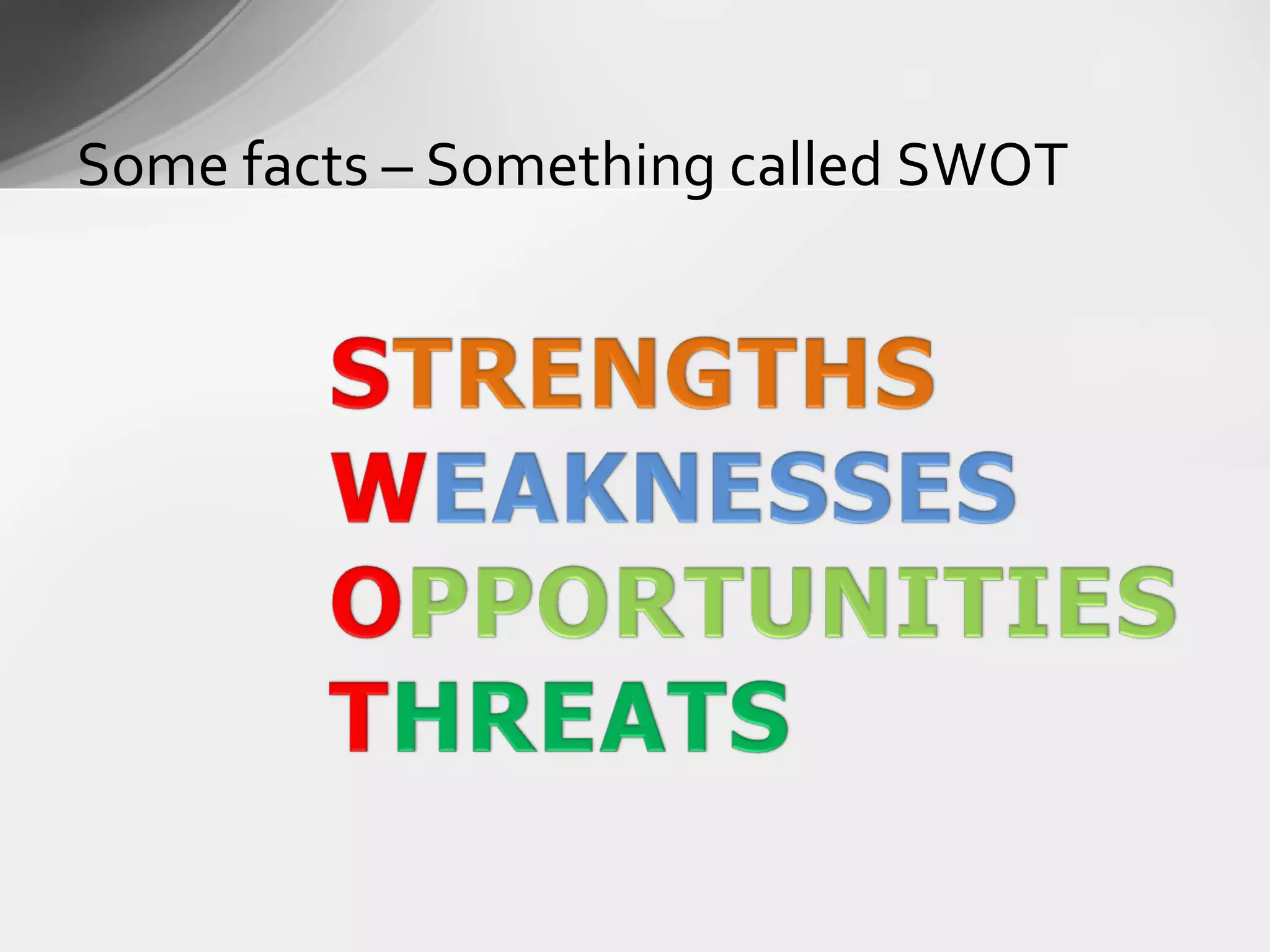 Some facts – Something called SWOT