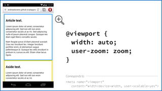 CSS Device Adaptation / @viewport
Yes,	
 