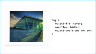 If this looks familiar…
It’s very similar to device-pixel-ratio,
but resolution is standardized, and
comes without quirky vendor prefixes.
!
However, for now, use both…
 