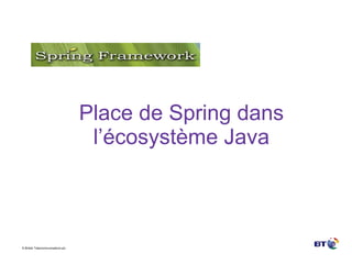Place de Spring dans l’écosystème Java 