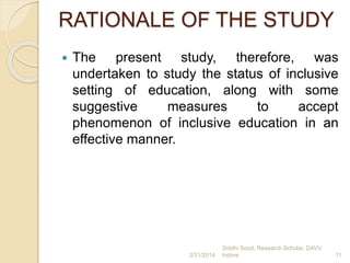 Presentation status of inclusion of children with special needs and ...