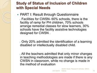 Presentation status of inclusion of children with special needs and ...