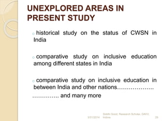 Presentation status of inclusion of children with special needs and ...