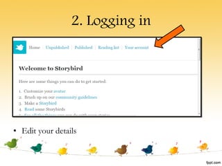 2. Logging in Edit your details 