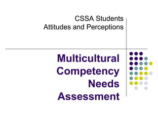 CSSA StudentsAttitudes and Perceptions Multicultural Competency Needs Assessment 