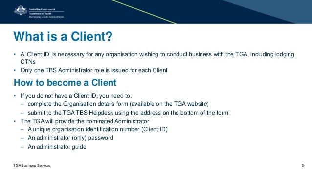 Tga organisation details form Tga organisation details form
