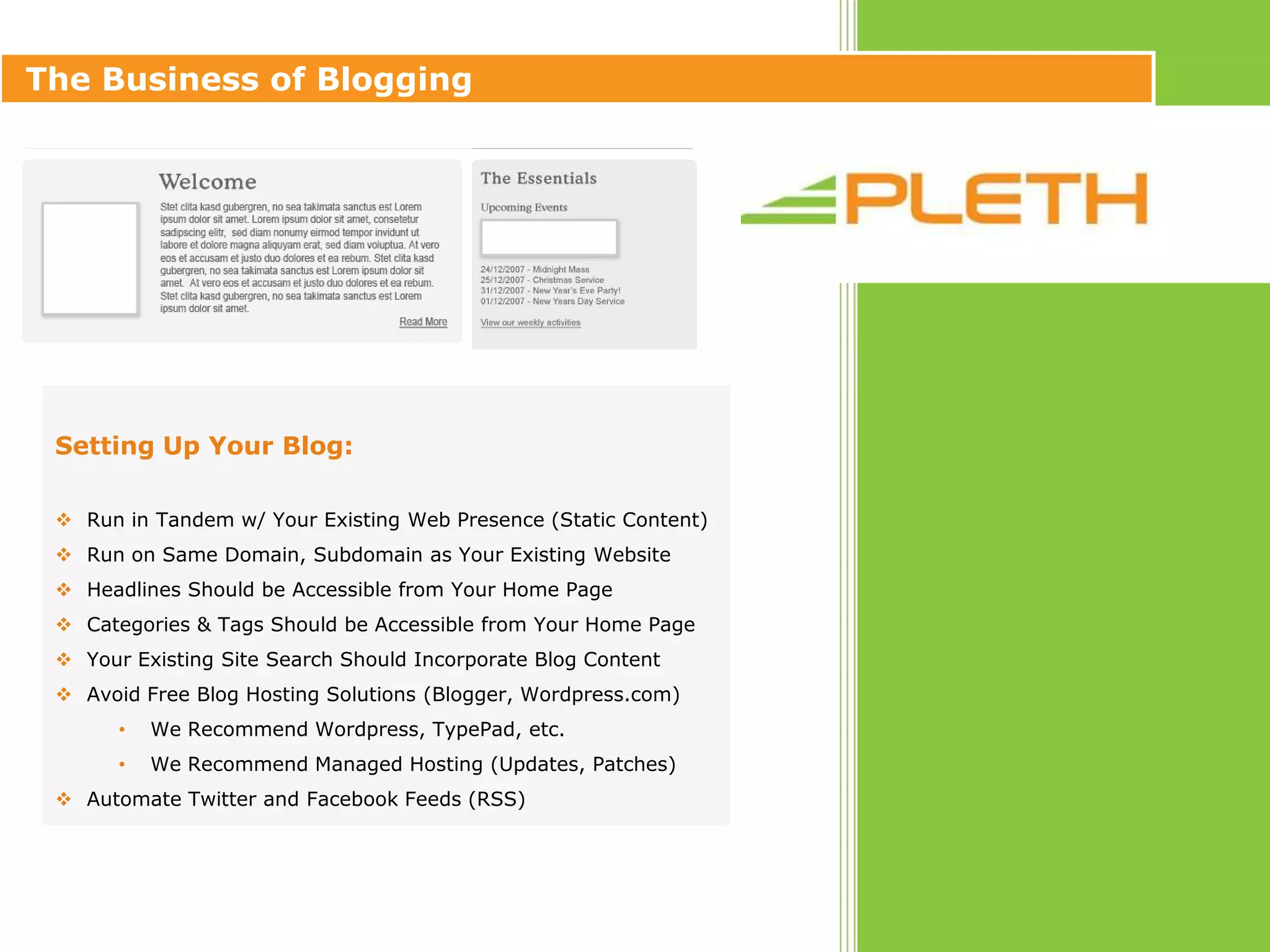Content is Organized by Date, Category, and Tags