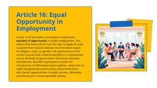 Comprehensive Exploration of the Right to Equality in the Indian ...