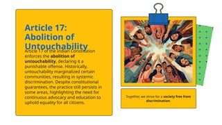Comprehensive Exploration of the Right to Equality in the Indian ...