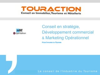 Conseil en stratégie, Développement commercial &  Marketing Opérationnel Pour l’Industrie du Tourisme 