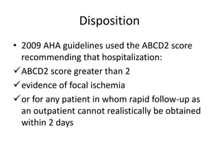 transient ischemic attacks- advances in diagnosis & mx | PPTX