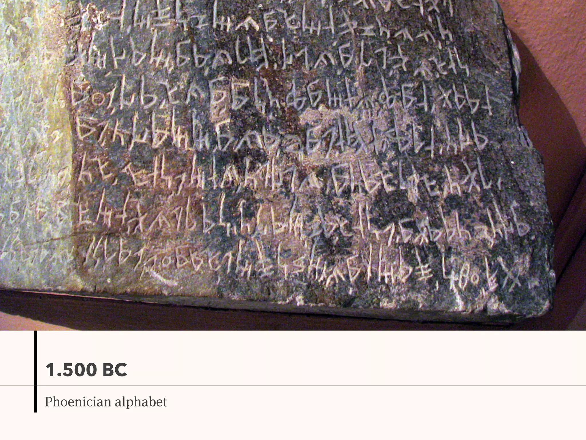 1.500 BC
Phoenician alphabet
 