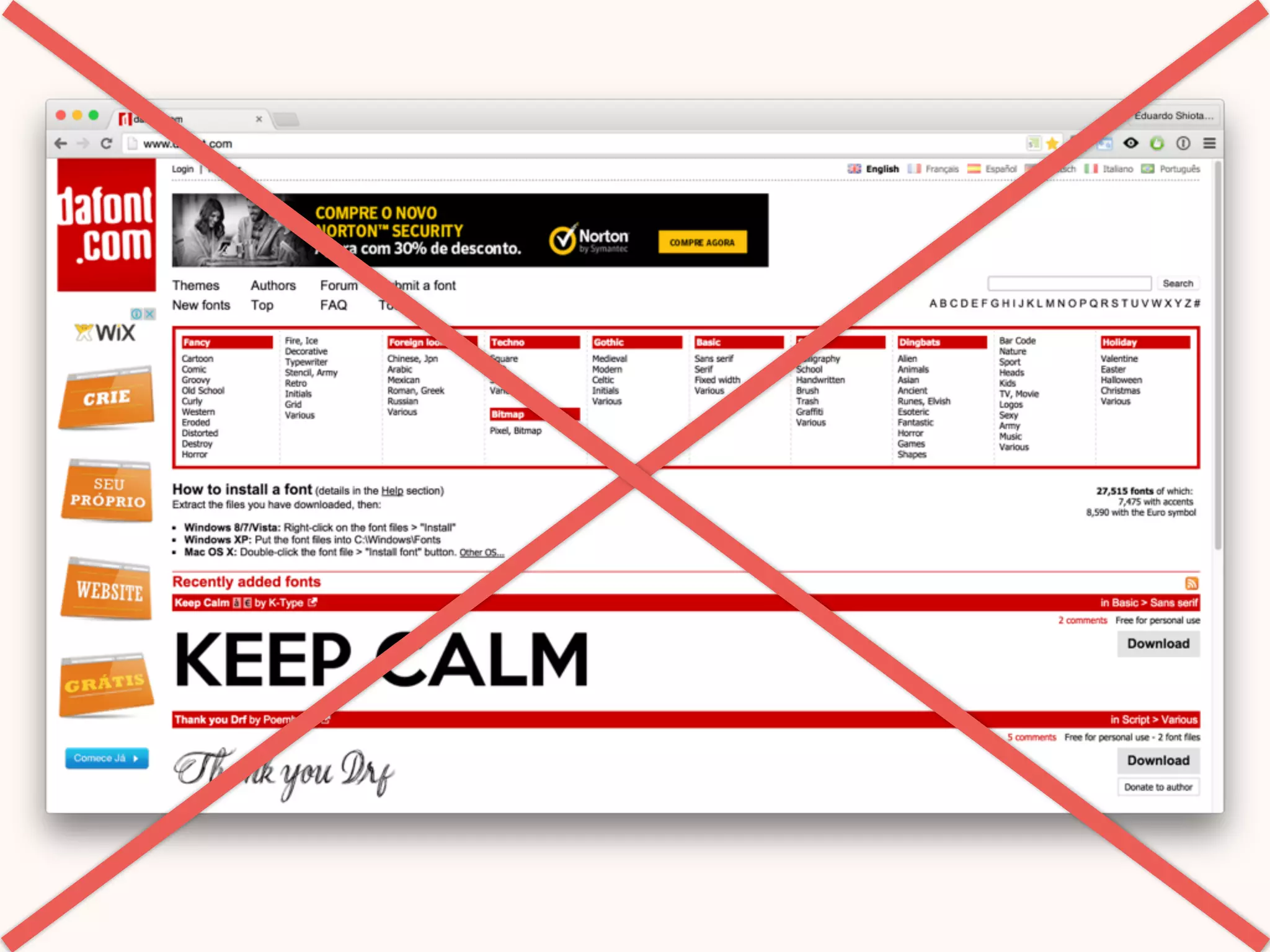 Choose a reliable source
for your font.
 