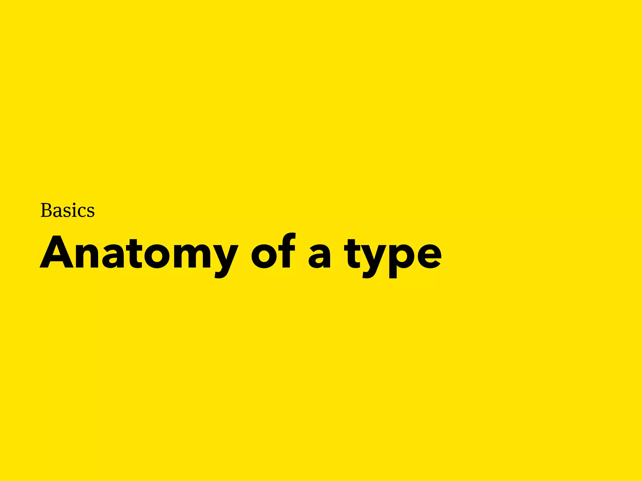 Basics
Anatomy of a type
 