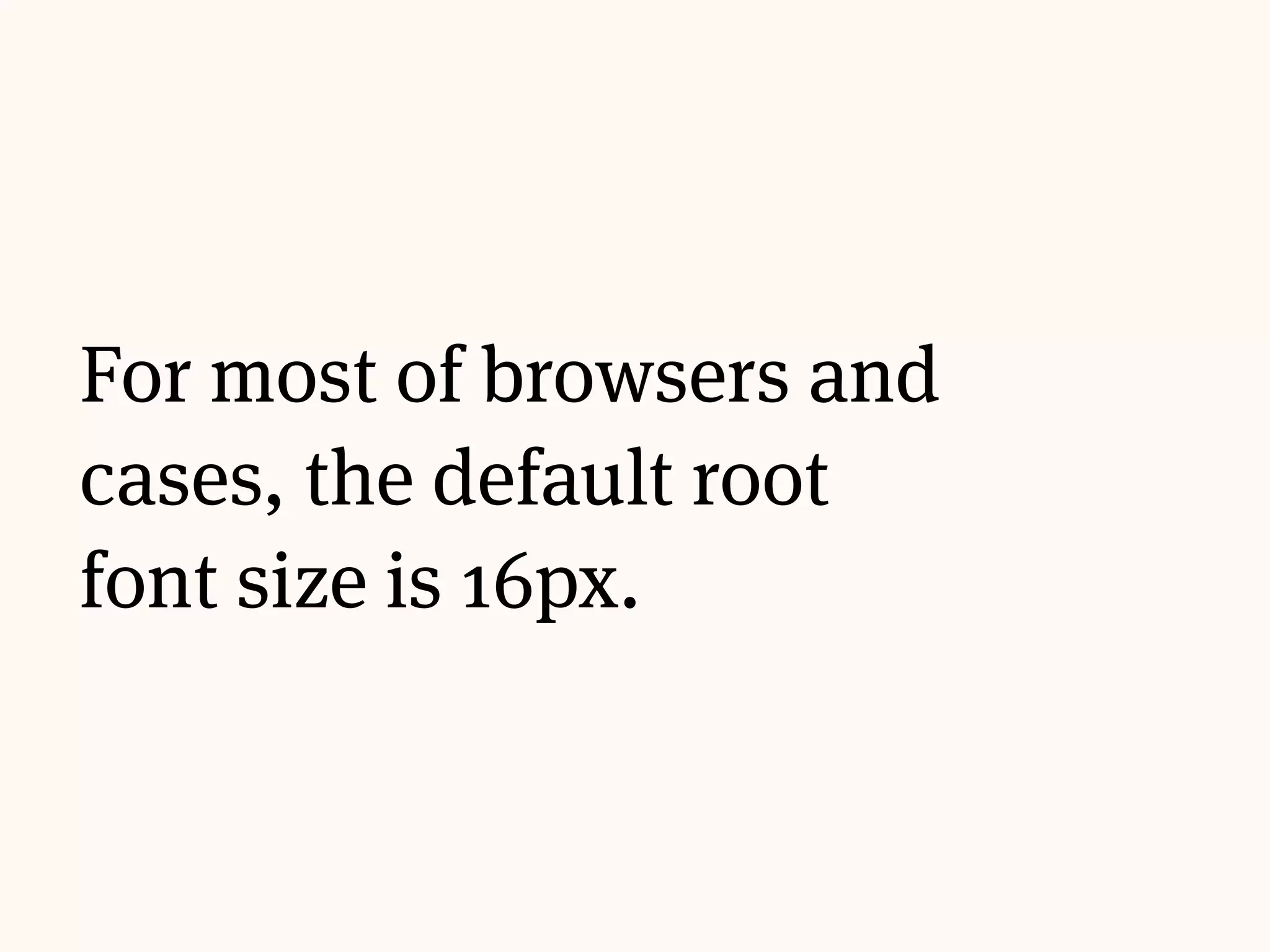 html {
font-size: 16px;
}
.wrapper {
font-size: 12px;
}
.parent {
font-size: 1.5rem;
}
.child {
font-size: 0.5rem;
}
 