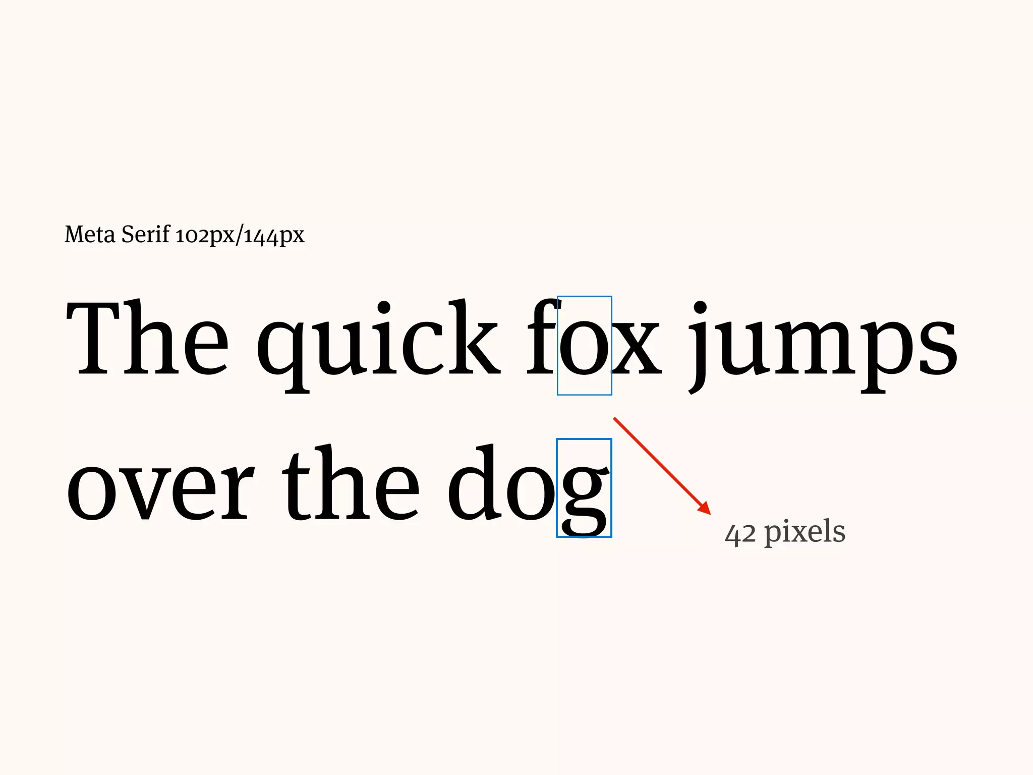 The quick fox jumps
over the dog 0 pixels
Meta Serif 102px/102px
 